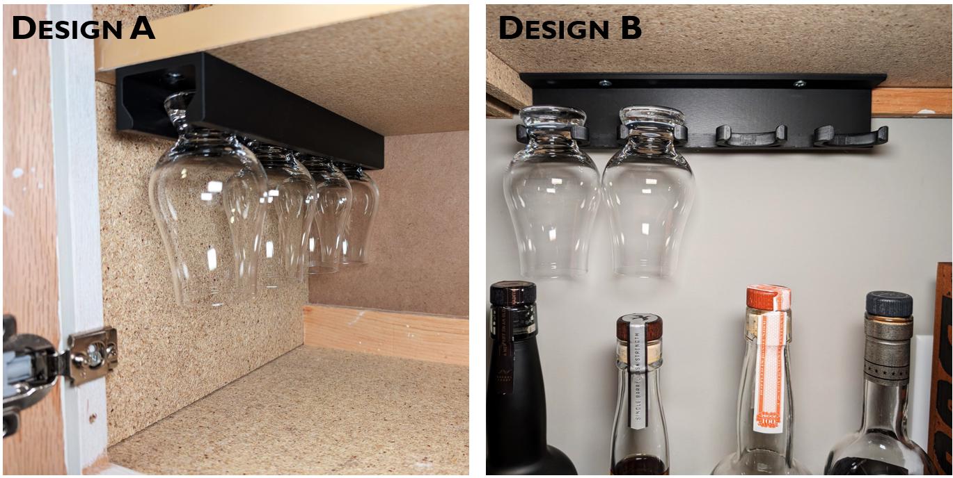 Glencairn and Kenzie Whiskey Glass Rack | Under-Cabinet Holder and Display Shelf | Bar Storage Organizer