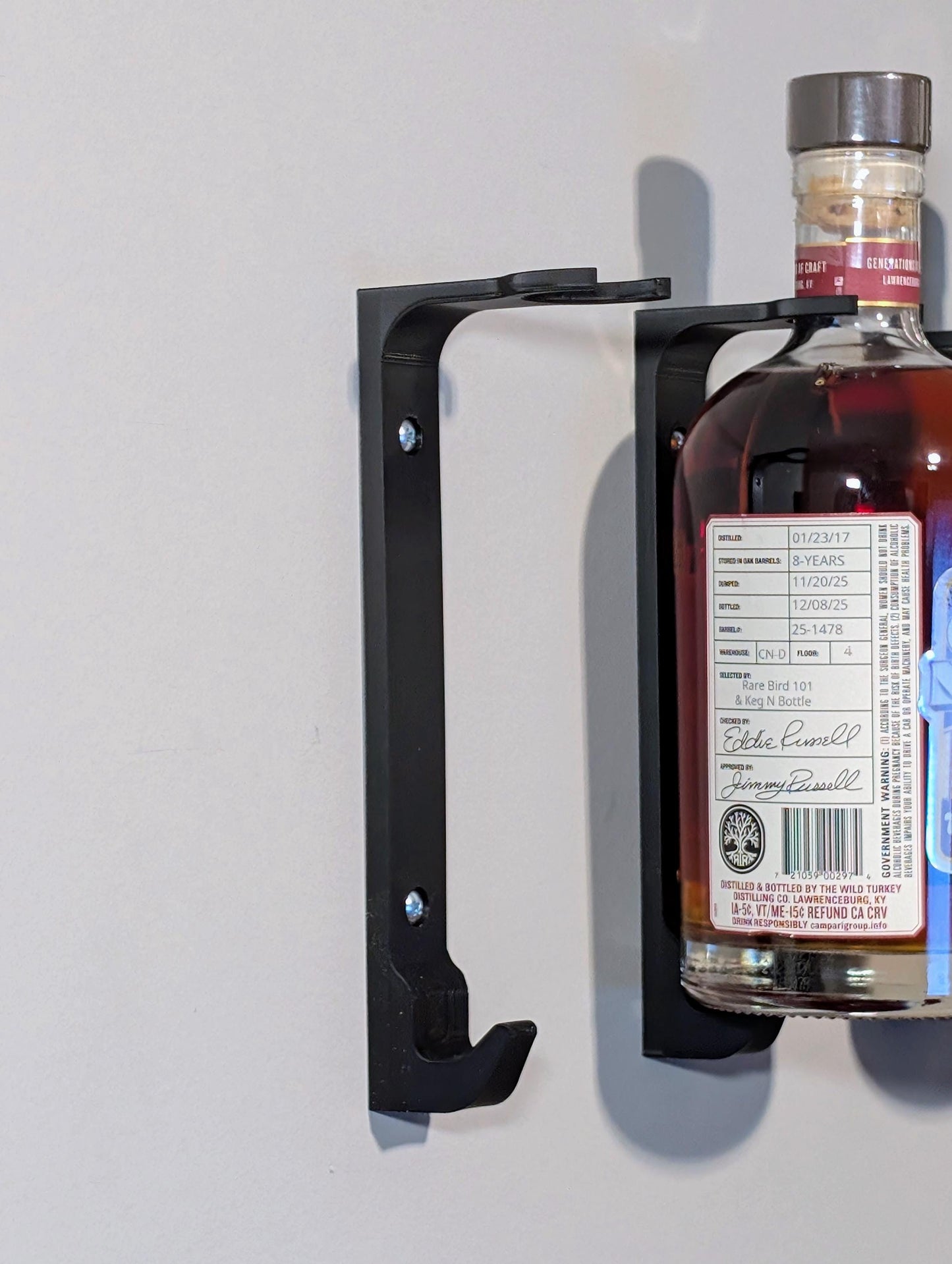 Russell’s Reserve 750ml Bourbon Display Shelf | Floating Whiskey Bottle Wall Mount | Home Bar Decor | Bourbon Lover Gift | Collector Display