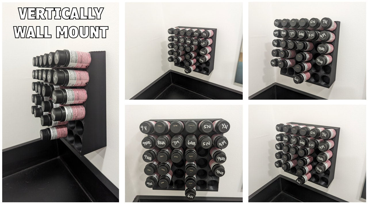 Redken Shades EQ Holder | Vertical Wall Mount | Holds 36 Bottles