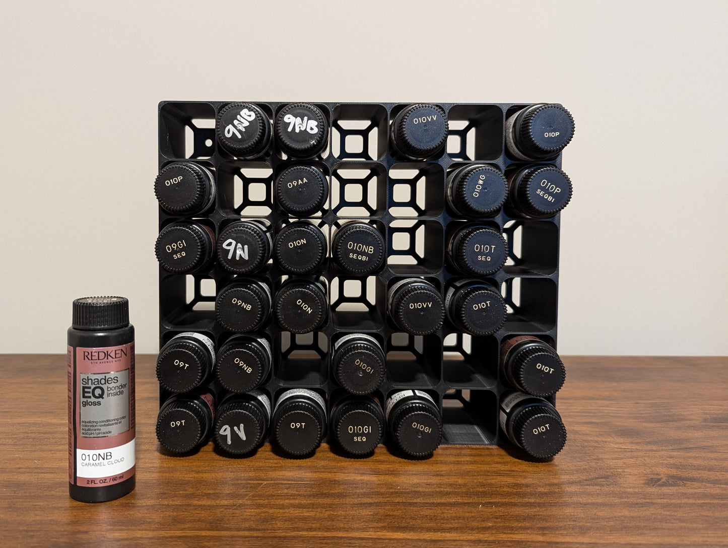 Redken Shades EQ Holder | Cube Style Organizer | Stackable & Wall-Mount Salon Organizer for Hair Dye Bottles