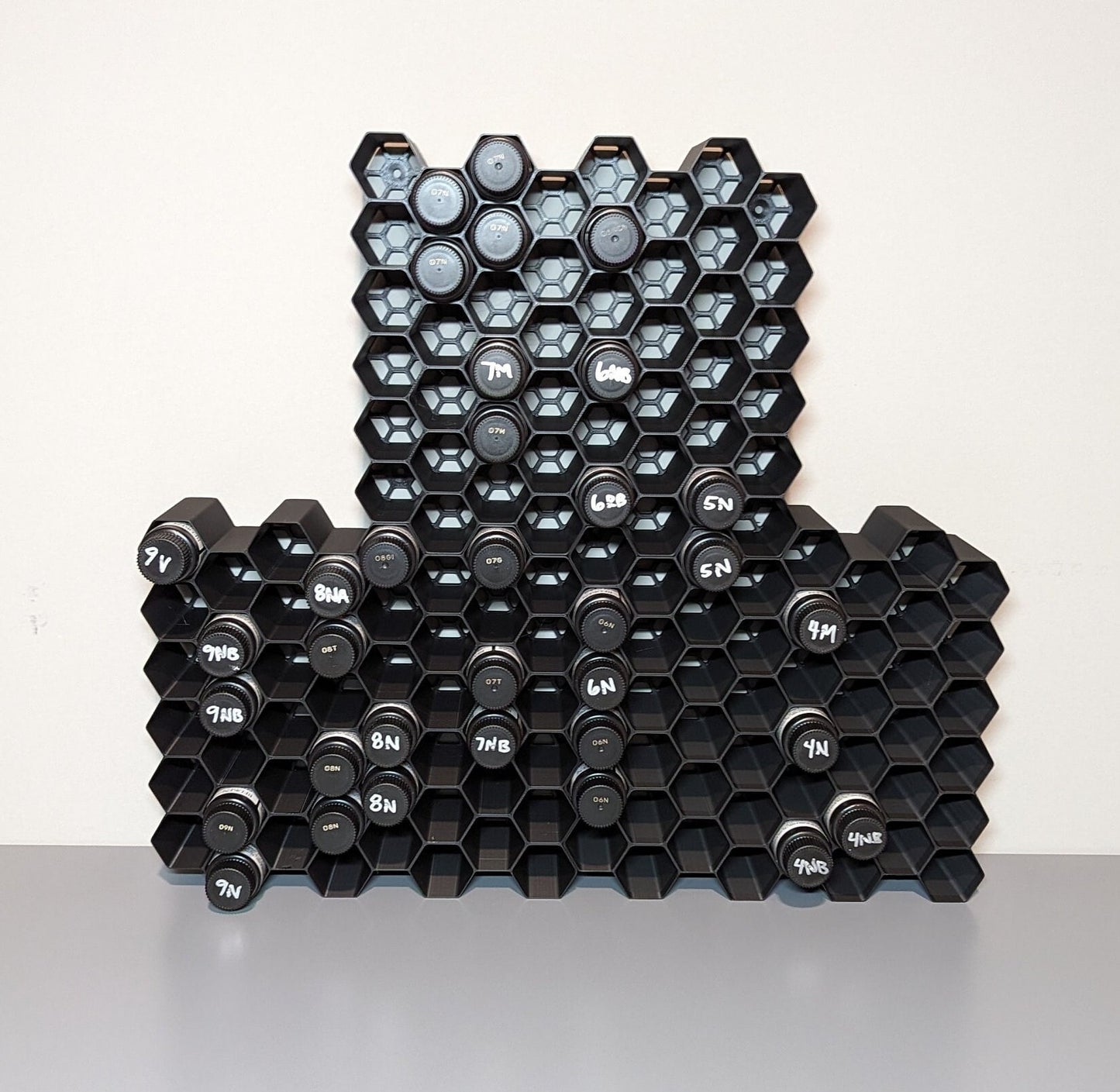 Wall Mount Organizer for Redken Shades EQ Storage | Hexagon Style Organizer | Stackable & Wall-Mount Salon Decor for Hair Dye Bottles