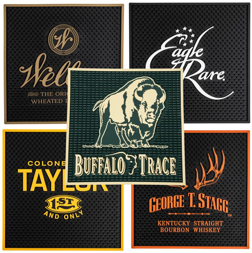 Service Bar Mat | Buffalo Trace | Eagle Rare | Weller | George T Stagg BTAC | Colonel E.H. Taylor | Home Bar | Barware gift | 12" x 12"