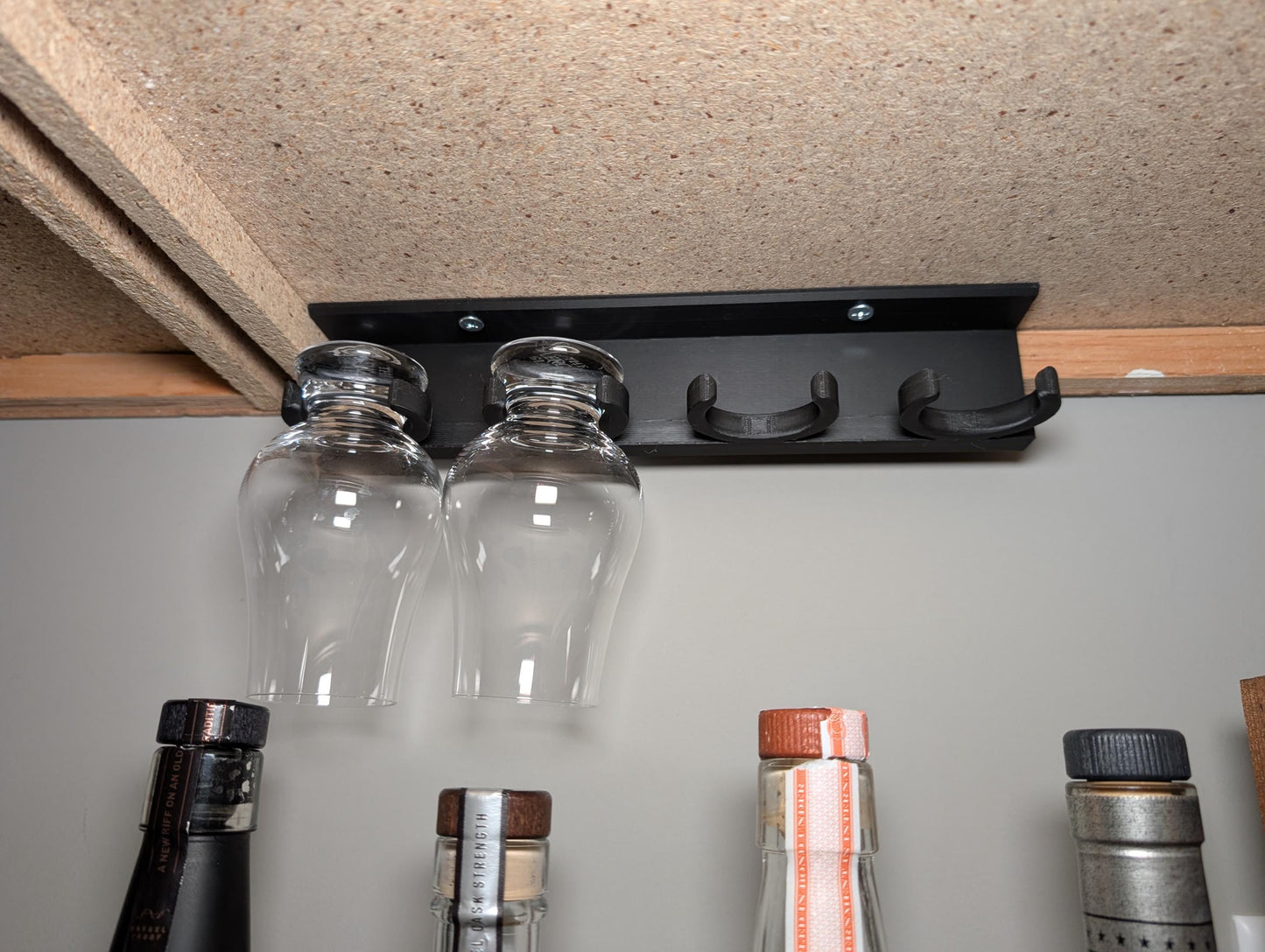 Under-Cabinet Glencairn and Kenzie Glass Rack: Space-Saving Whiskey Glass Display