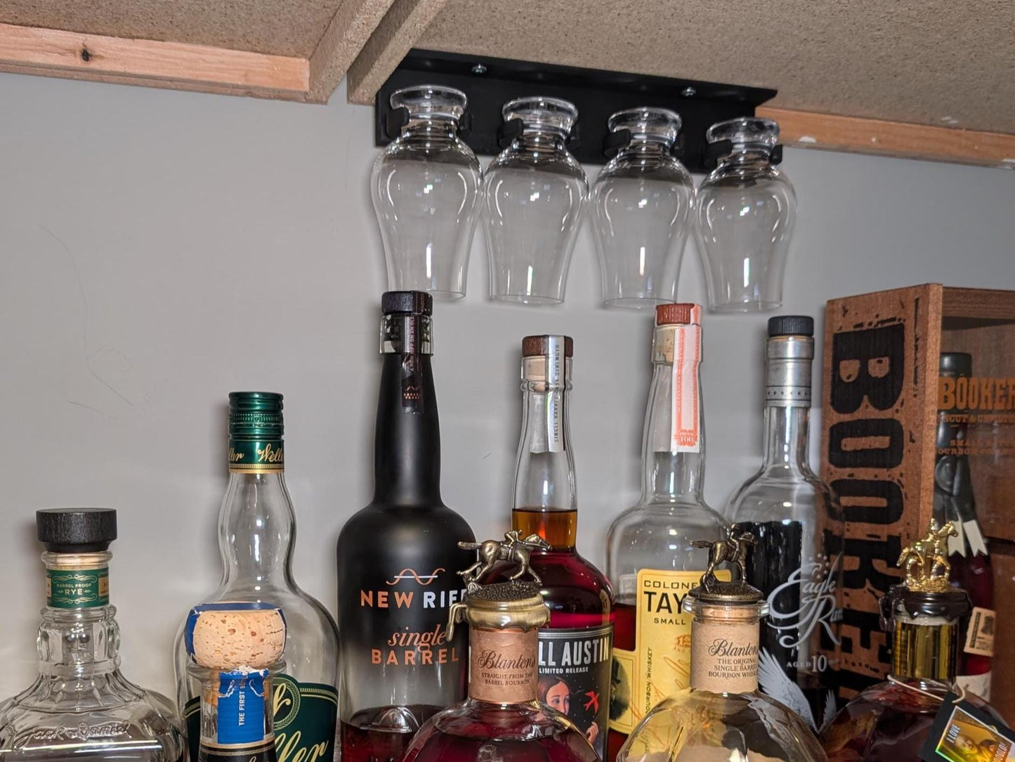 Under-Cabinet Glencairn and Kenzie Glass Rack: Space-Saving Whiskey Glass Display