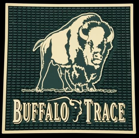 Buffalo Trace Service Bar Mat | Bourbon Lover’s Service Bar Mat | 12x12 Home Bar Decor & Whiskey Gift