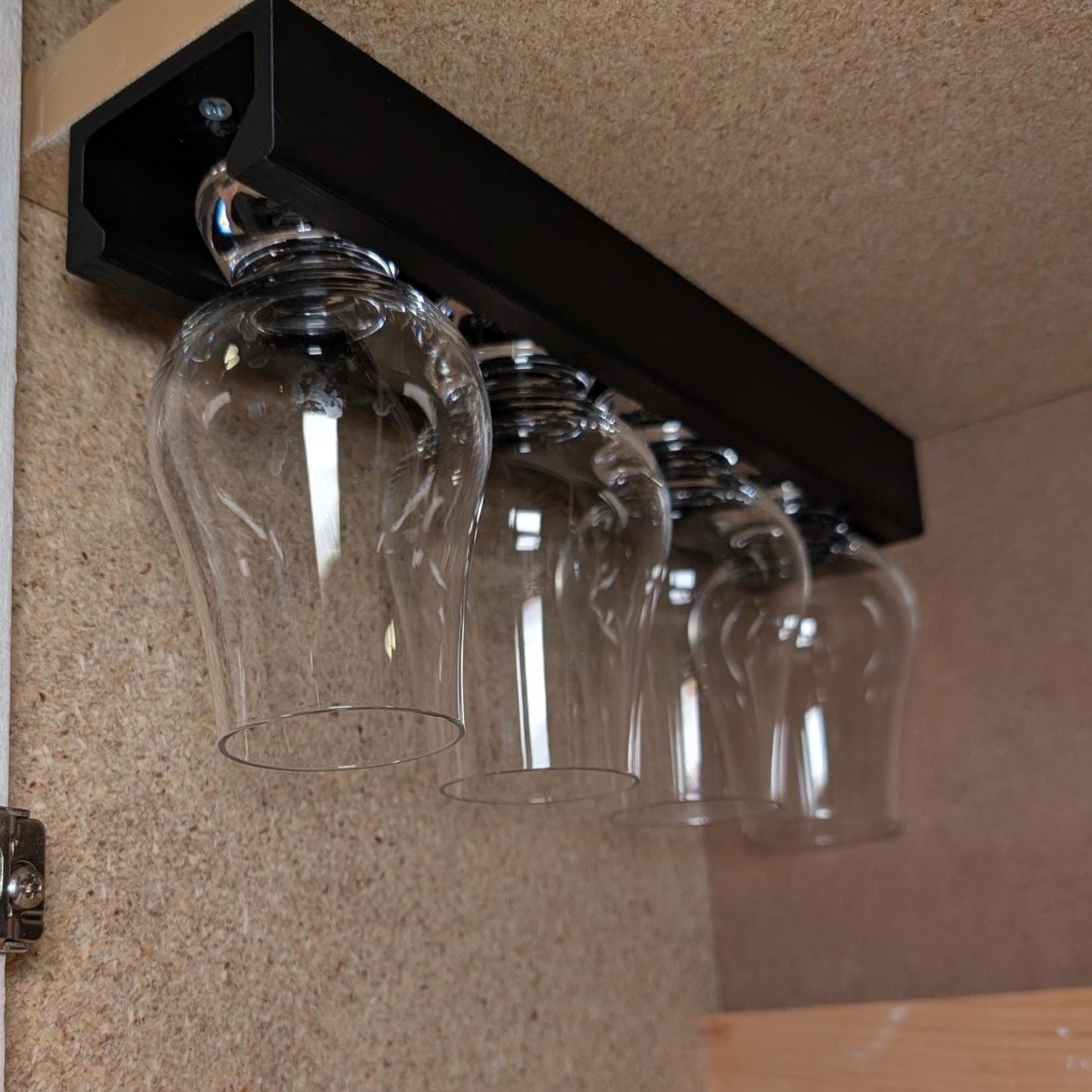 Glencairn and Kenzie Whiskey Glass Rack | Under-Cabinet Holder and Display Shelf | Bar Storage Organizer