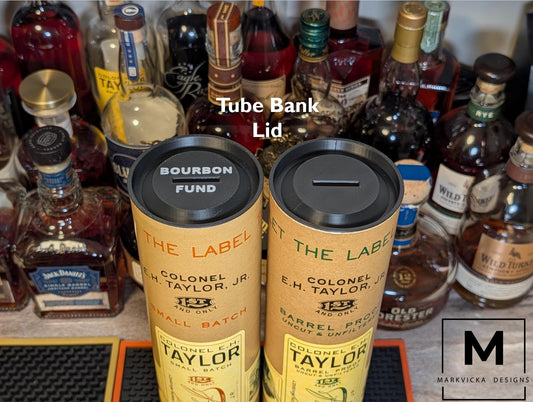E.H. Taylor Bourbon Tube Coin Bank Lid | Whiskey Tube Coin Bank | Bourbon Collector Gift | Home Bar Decor | Whiskey Lover Gift