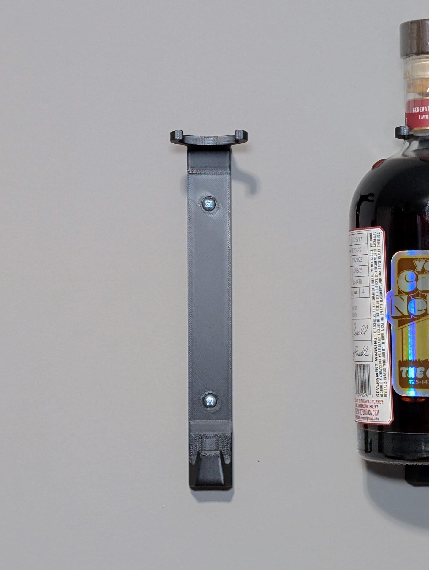 Russell’s Reserve Bottle Shelf | Floating Bourbon Wall Mount Display | 750ml Whiskey Holder | Home Bar Decor | Bourbon Gift