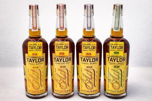 Colonel E.H. Taylor Bottle Tags | Small Batch, Single Barrel, Straight Rye, Barrel Proof, Four Grain, Amaranth, Warehouse C, Cured Oak