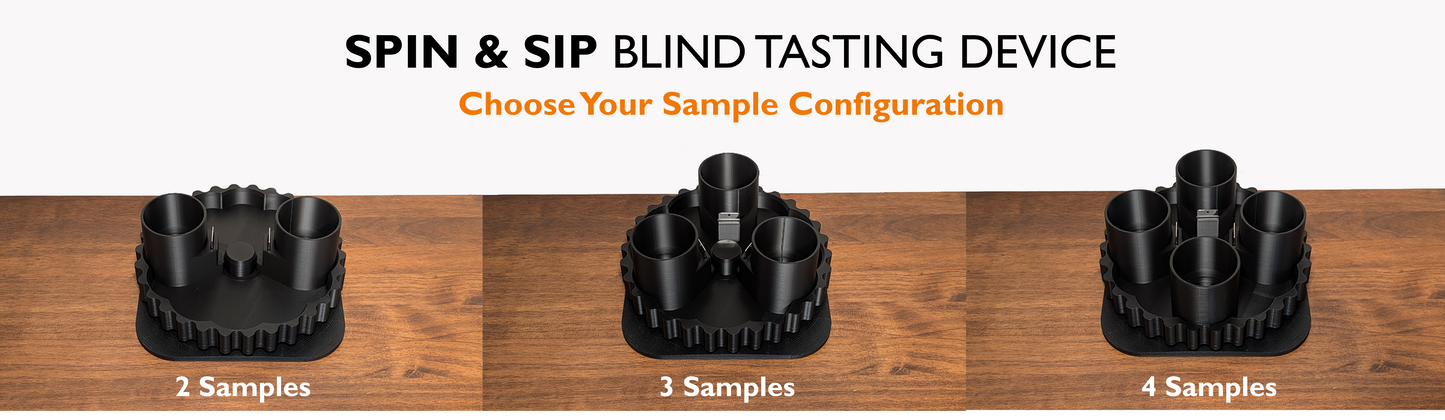Spin and Sip Blind Bourbon Tasting Board Bar Tool Set with Rotating Spinner | Whiskey Flight Tray for Glencairn Glasses, Lazy Susan Sampling Board for Scotch & Whiskey Tastings
